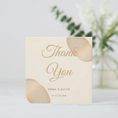 Minimale Champagne Pebble Ivory Wedding Bedankt (Staand voorkant)