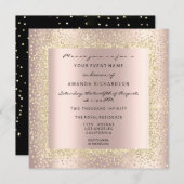 Minimale Champaigne Gold Black Confetti Roos Blush Kaart (Voorkant / Achterkant)