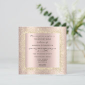 Minimale Champaigne Gold Black Confetti Roos Blush Kaart (Staand voorkant)