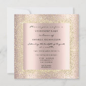 Minimale Champaigne Gold Black Confetti Roos Blush Kaart (Voorkant)