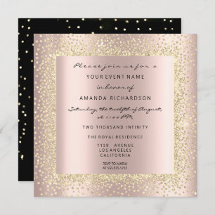 Minimale Champaigne Gold Black Confetti Roos Blush Kaart
