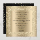 Minimale Champaigne Gold Black Confetti Sepia Glam Kaart (Voorkant / Achterkant)