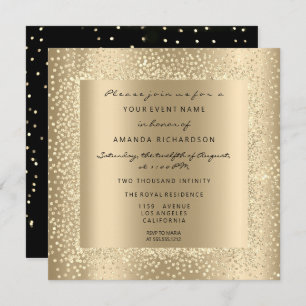 Minimale Champaigne Gold Black Confetti Sepia Glam Kaart