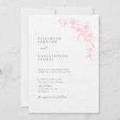 Minimale Cherry Blossom Pink Chic Botanical Weddin Kaart (Voorkant)