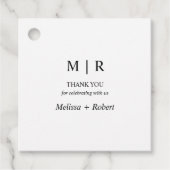 Minimale Chic Bedankt Zwart en Wit Bruiloft Bedankjes Labels (Voorkant)