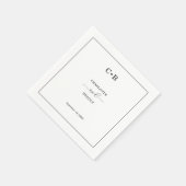 Minimale chic Black en White Border Wedding Servet (Hoek)