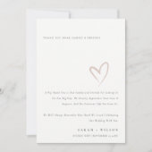 Minimale Chic Eenvoudige Roze Hart Trouw Bedankkaart (Voorkant)