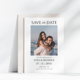 Minimale Chic Foto Zwart-wit bruiloft Save The Date