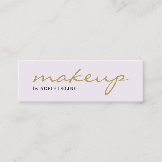 Minimale chic Gold White Makeup Artist Mini Visitekaartje (Voorkant)