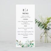 Minimale Chic Groene Huwelijksmenu Menu (Staand voorkant)