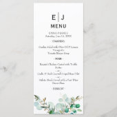 Minimale Chic Groene Huwelijksmenu Menu (Voorkant)