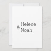 Minimale chic modern zwart wit, eenvoudig huwelijk kaart (Achterkant)