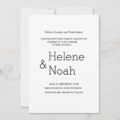 Minimale chic modern zwart wit, eenvoudig huwelijk kaart (Voorkant)