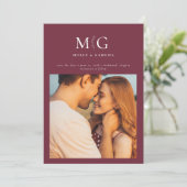 Minimale Chic | Monogram Foto Save the Date (Staand voorkant)