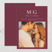 Minimale Chic | Monogram Foto Save the Date kaartj (Voorkant / Achterkant)
