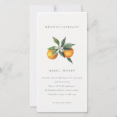 Minimale chic oranje boho botanische trouwkaart ui bedankkaart (Voorkant)