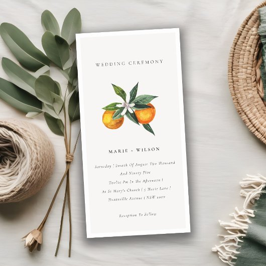 Minimale chic oranje boho botanische trouwkaart ui bedankkaart