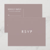 Minimale chic Plum | Trouw-HAPKEUZE RSVP Uitnodiging Briefkaart (Voorkant / Achterkant)