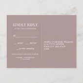 Minimale chic Plum | Trouw-HAPKEUZE RSVP Uitnodiging Briefkaart (Achterkant)