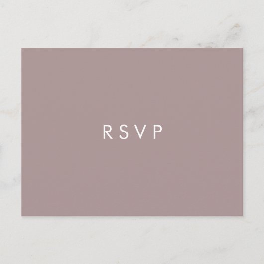 Minimale chic Plum | Trouw-HAPKEUZE RSVP Uitnodiging Briefkaart (Voorkant)