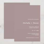 Minimale Chic Plum | Typografie Wedding Kaart (Voorkant / Achterkant)