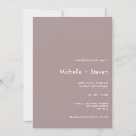 Minimale Chic Plum | Typografie Wedding Kaart