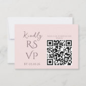 Minimale Chic Prune en Blush Trouw-RSVP RSVP Kaartje (Voorkant)