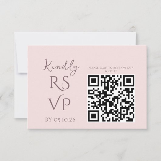 Minimale Chic Prune en Blush Trouw-RSVP RSVP Kaartje (Voorkant)