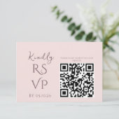 Minimale Chic Prune en Blush Trouw-RSVP RSVP Kaartje (Staand voorkant)