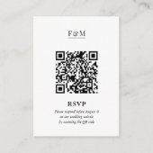 Minimale Chic QR Code voor bruiloft RSVP Informatiekaartje (Voorkant)