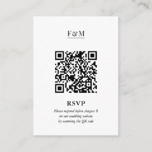 Minimale Chic QR Code voor bruiloft RSVP Informatiekaartje