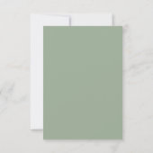 Minimale Chic Sage | Details bruiloftsgasten Kaart (Achterkant)