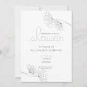 Minimale Chic Sage Green en Charcoal Flowers Kaart (Voorkant)