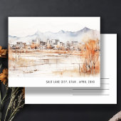 Minimale Chic Salt Lake City Utah Aquarel Reis Briefkaart