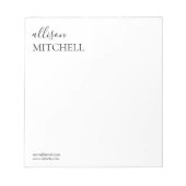 Minimale chic Script Calligraphy Notepad Notitieblok (Voorkant)