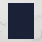 Minimale Chic Script Navy Blauwe Koppel Shower Folie Uitnodiging (Achterkant)