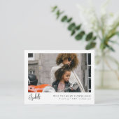 Minimale Chic Script Photo Bloemenmeisje-voorstel (Staand voorkant)