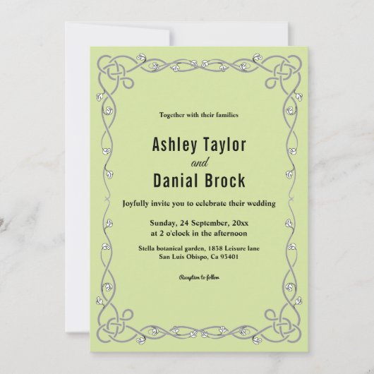 Minimale Chic Script Salie Groene Boho Bloemige Tr Kaart (Voorkant)