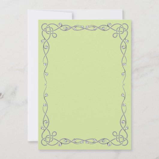 Minimale Chic Script Salie Groene Boho Bloemige Tr Kaart (Achterkant)