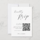 Minimale Chic Script Wedding Rsvp-kaart (Voorkant)