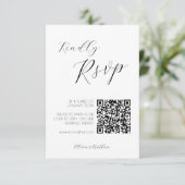 Minimale Chic Script Wedding Rsvp-kaart (Staand voorkant)