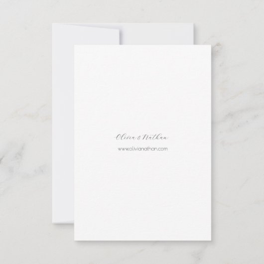Minimale Chic Script Wedding Rsvp-kaart (Achterkant)