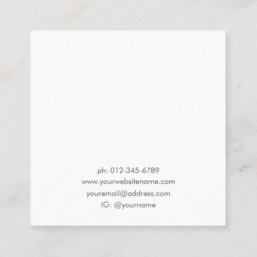 Minimale Chic Sieraden Oorbel Display Visitekaartj Vierkante Visitekaartje (Achterkant)