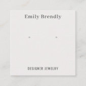 Minimale Chic Sieraden Oorbel Display Visitekaartj Vierkante Visitekaartje (Voorkant)