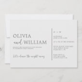 Minimale Chic Silver Grey bruiloft uitnodiging (Voorkant)