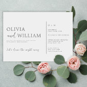 Minimale Chic Silver Grey bruiloft uitnodiging