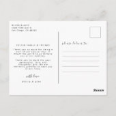 Minimale Chic | Stijlvolle Calligrafie Bedankt Briefkaart (Achterkant)