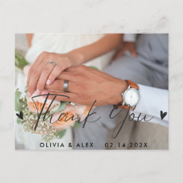 Minimale Chic | Stijlvolle Calligrafie Bedankt Briefkaart