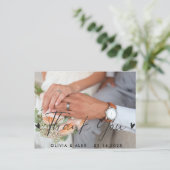 Minimale Chic | Stijlvolle Calligrafie Dank Je Briefkaart (Staand voorkant)