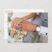 Minimale Chic | Stijlvolle Calligrafie Dank Je Briefkaart (Voorkant / Achterkant)